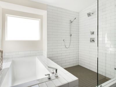 Shower with Recessed Shelves